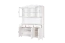 Vitrine blanche en pin massif Turakos 08 | 214 x 150 x 50 cm | 5 portes, 5 tiroirs | Design classique, robuste
