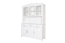 Vitrine blanche en pin massif Turakos 08 | 214 x 150 x 50 cm | 5 portes, 5 tiroirs | Design classique, robuste