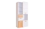 Chambre des jeunes - Armoire Dennis 07, couleur : frêne / blanc - Dimensions : 188 x 80 x 40 cm (H x L x P)