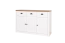 Commode Segnas 02, Couleur : Pin blanc / Chêne brun - 88 x 130 x 43 cm (H x L x P)