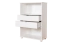 Bibliothèque en pin massif blanc Junco 48B | 120 x 80 x 42 cm | 2 niches & 2 tiroirs | Design moderne