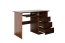 Bureau en pin Junco 189, bois massif, couleur noyer, 75 x 110 x 55 cm, avec 3 tiroirs, beaucoup d'espace de rangement, compartiment clavier extensible, table de bureau