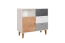 Commode chambre ado Syrina 08 | Blanc, gris & chêne | 96 x 103 x 45 cm | Design moderne