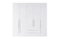 Armoire à portes battantes / Penderie Siumu 31, Couleur : Blanc / Blanc brillant - 224 x 227 x 56 cm (h x l x p)