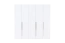 Armoire à portes battantes / penderie Siumu 24, Couleur : Blanc / Blanc brillant - 224 x 227 x 56 cm (H x L x P)