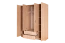 Chambre à coucher - Armoire, Couleur: Chêne Sonoma - 201 x 160 x 53 cm (H x L x P)