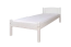 Lit simple / Lit d'appoint pin massif, laqué blanc 86, sommier à lattes inclus - Surface de couchage 80 x 200 cm