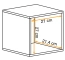 Vitrine suspendue carrée avec fonction push-to-open Möllen 14, Couleur : Noir - Dimensions : 30 x 30 x 25 cm (h x l x p), avec éclairage LED