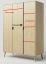 Armoire à portes battantes / Armoire en pin massif naturel Aurornis 05 - Dimensions : 200 x 142 x 60 cm (H x L x P)