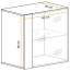 Vitrine suspendue avec deux compartiments Fardalen 21, Couleur : Blanc - dimensions : 60 x 60 x 30 cm (h x l x p), avec fonction push-to-open