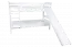 Lit mezzanine blanc avec toboggan 80 x 190 cm, en hêtre massif laqué blanc, convertible en deux lits simples, "Easy Premium Line" K27/n