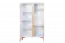 Vitrine Amanto 5, couleur : blanc / cendre - Dimensions : 151 x 90 x 40 cm (H x L x P)