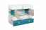 Chambre d'adolescents - Commode Aalst 22, couleur : chêne / blanc / bleu - Dimensions : 90 x 110 x 40 cm (h x l x p)