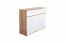 Chambre de jeune - Commode Alard 06, Couleur : Chêne / Blanc - Dimensions : 94 x 120 x 40 cm (H x L x P)