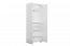 Armoire à portes battantes / armoire Sabadell 02, couleur : blanc / blanc brillant - 209 x 80 x 38 cm (H x L x P)