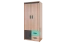 Chambre d'adolescents - Armoire à portes battantes / armoire Marcel 01, couleur : frêne turquoise / gris / marron - Dimensions : 187 x 80 x 51 cm (h x l x p)