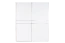 Armoire à portes coulissantes / Penderie Siumu 05, Couleur : Blanc / Blanc brillant - 224 x 182 x 61 cm (h x l x p)