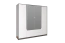 Armoire à portes battantes Sousse 01, Couleur : Gris / Blanc - 202 x 200 x 57 cm (h x l x p)
