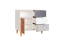 Chambre d'adolescents - commode Syrina 03, couleur : blanc / gris / chêne - Dimensions : 97 x 104 x 55 cm (h x l x p)