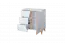 Commode Amanto 7, couleur : blanc / frêne - Dimensions : 91 x 90 x 40 cm (h x l x p)