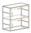 Bibliothèque carrée à deux compartiments Nodeland 03, Couleur : Noir - Dimensions : 60 x 60 x 25 cm (H x L x P)
