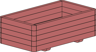 Jardinière Purpurea rectangulaire petit modèle avec insert en tissu - Dimensions : 90 x 50 x 31 cm (L x P x H)