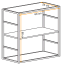 Bibliothèque carrée à deux compartiments Nodeland 03, Couleur : Noir - Dimensions : 60 x 60 x 25 cm (H x L x P)