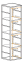 Bibliothèque métallique Nodeland 02, Couleur : Noir - dimensions : 118 x 30 x 25 cm (h x l x p), avec quatre compartiments