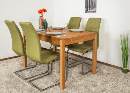 Table de salle à manger Wooden Nature 116 coeur de hêtre massif huilé - 120 - 160 x 80 cm (L x P)