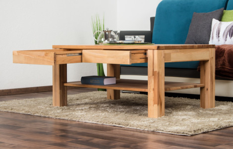 Table basse Wooden Nature 11 en hêtre massif laqué - 100 x 70 x 45 cm (L x P x H)